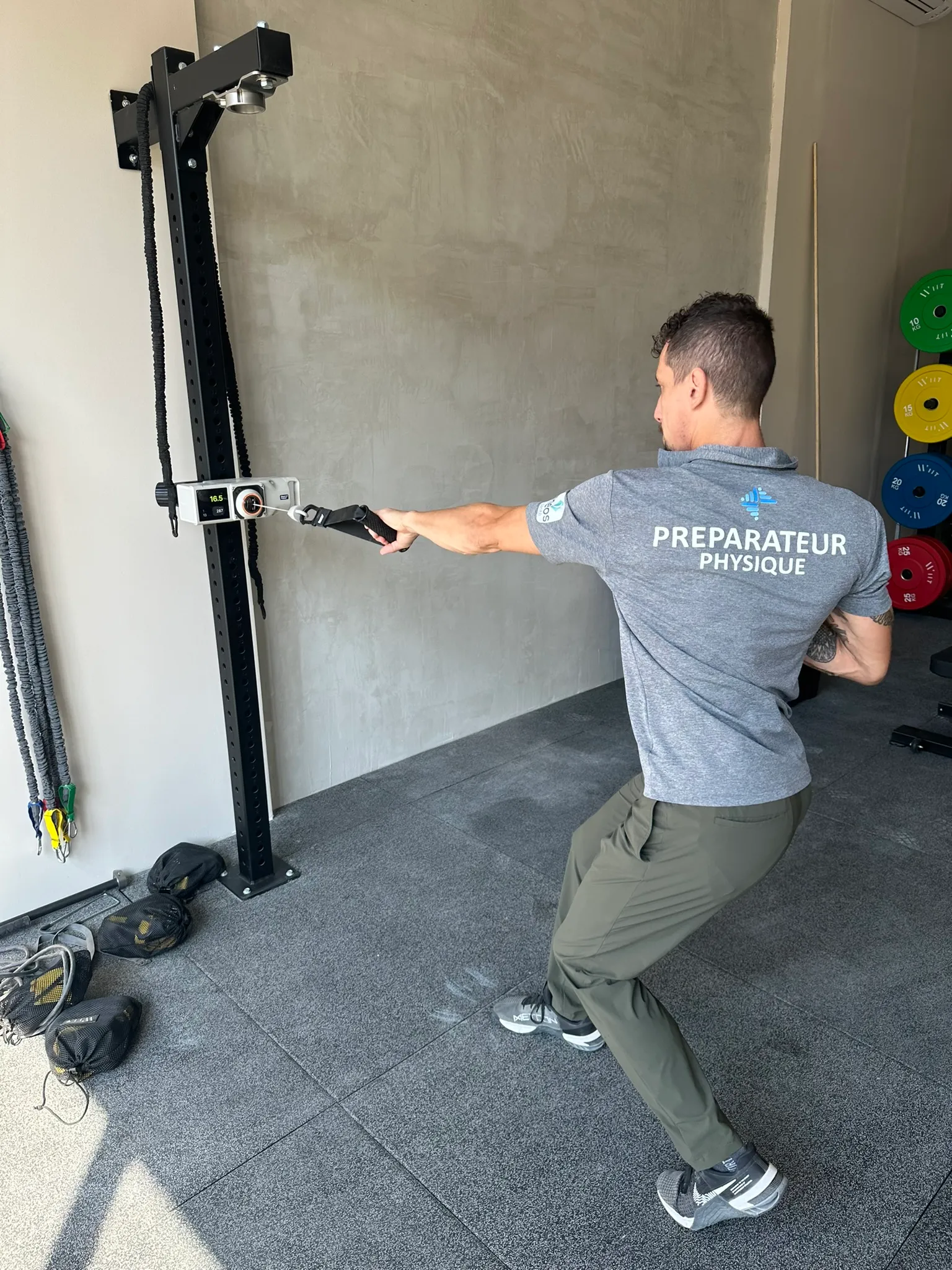 Test de force avec un préparateur physique